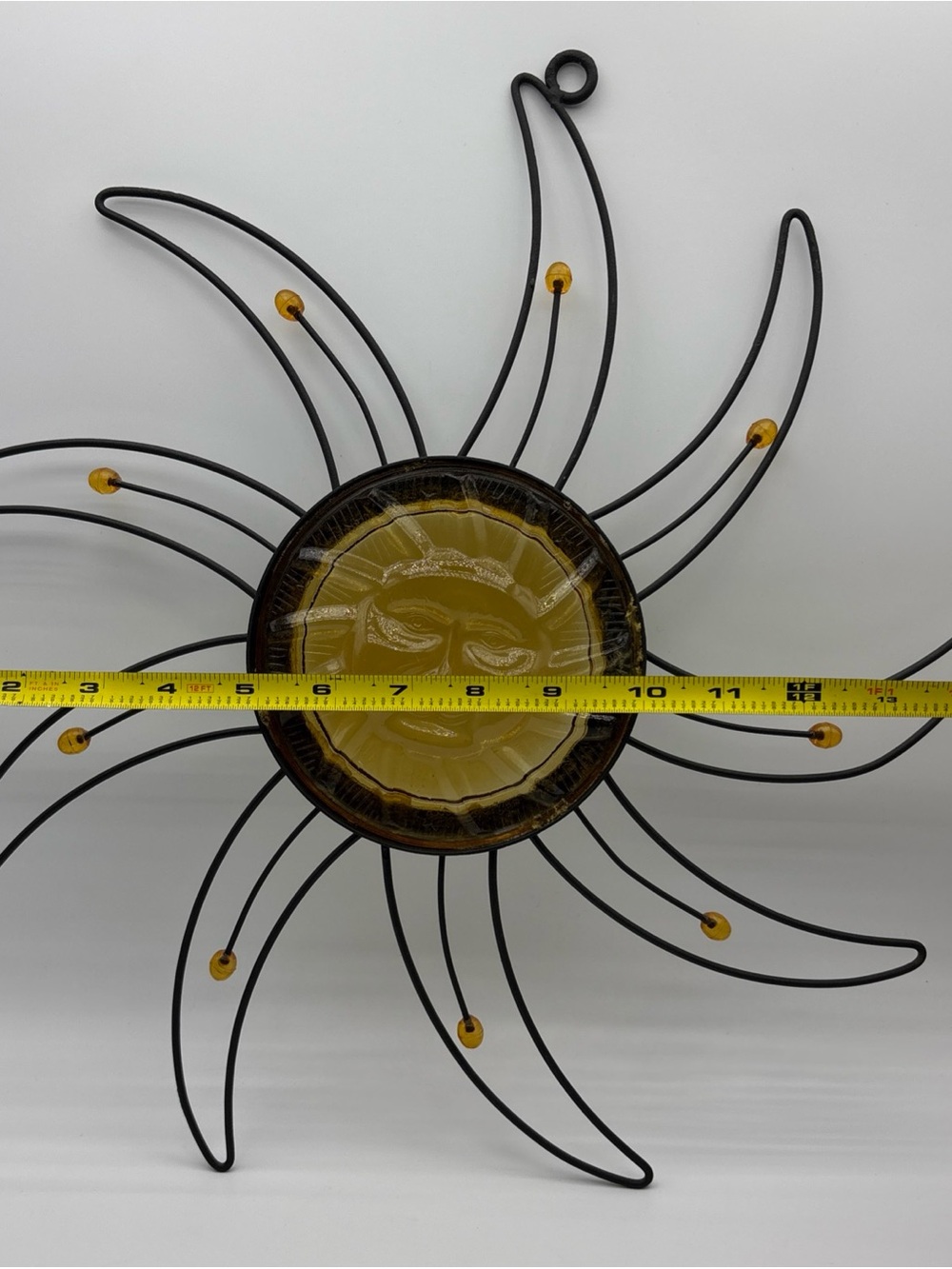 Celestial Sunburst Catcher Metal 16" Round Man in the Moon Sign Wall Hanging 🌞 - Picture 3 of 9
